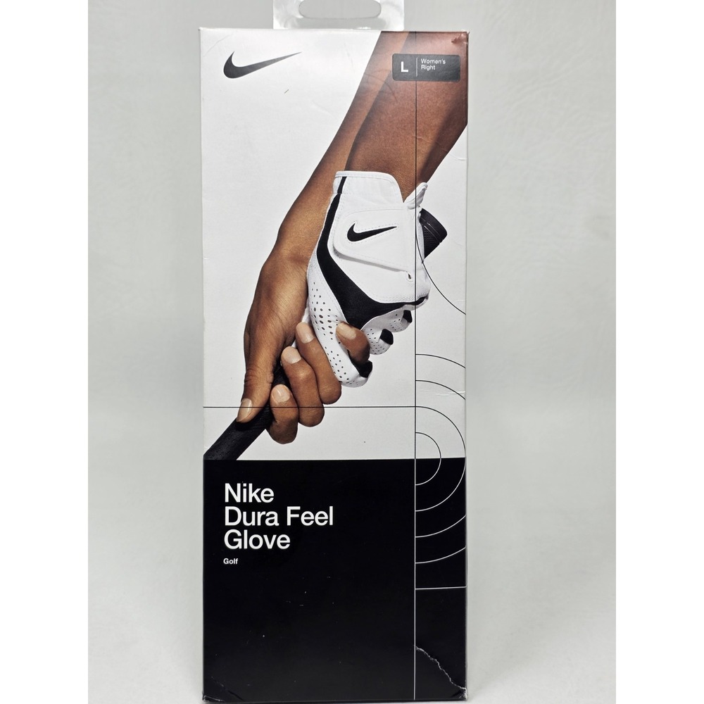 Nike Size Large Womens Dura Feel Golf Glove Left Hand New White Black New
